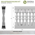 thumbnail image 2 of Ekena Millwork 42"H x 11'L Fiberthane Avalon Unassembled Balustrade Railing Kit, Style A (6 7/8" On-Center Spacing to Pass 4" Sphere Code), 2 of 6