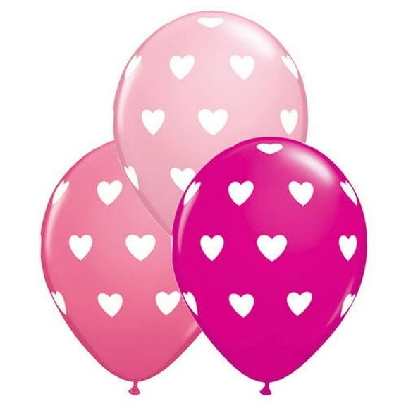 11 inch Big Hearts Special Assortment Latex Balloons (6 Pack) - Party Supplies Decorations