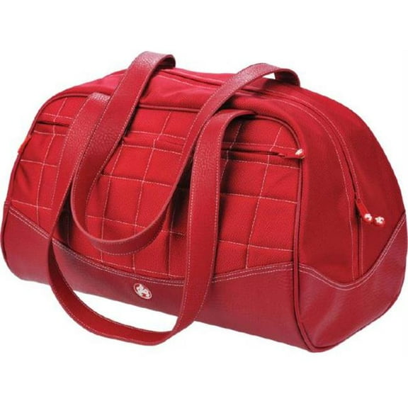 Sumo Duffel - Red W/White Stitching - Small/Faux Leather & 1680D/ Lifetime Warranty