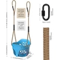thumbnail image 5 of Runstore High Back Full Bucket Toddler Swing, 600LB Bucket Swing with Locking Carabiners and Adjustable Rope, Cute Elephant Shape Design (Blue), 5 of 7