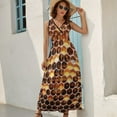 thumbnail image 6 of Honeycomb Print Sleeveless Dress Women's dresses Dress for pregnant women, 6 of 6