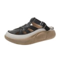 thumbnail image 1 of Sandalias de mujer, zapatos planos, zapatos para caminar, suela gruesa, cómodas sandalias de playa para piscina Negro, 1 of 9