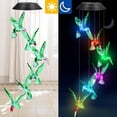 thumbnail image 2 of Campanas de viento solares, campanas de viento de colibrí, luz solar LED que cambia de color, campanas móviles impermeables para interior y exterior para jardín, patio, porche, terraza y decoración de, 2 of 5