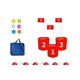thumbnail image 1 of Red Number Blocks Game Set - Portable Golf Shot Practice Bucket with Pick Ball & Beach Cloth for Cutting Game, 1 of 1