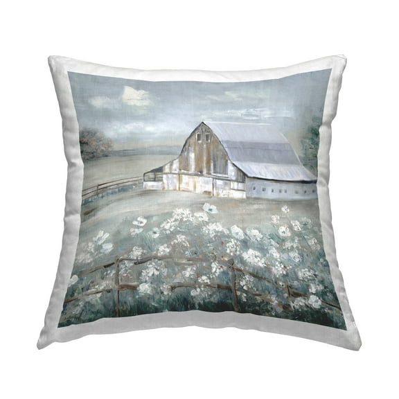 Stupell Industries Blooming Farmhouse Meadow Decorative Printed Throw Pillow Design by Sally Swatland.