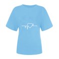 thumbnail image 7 of Zedker Summer Tops for Womens, Fashion Women's Heart Print Graphic Cute Tee Shirt Funny T Shirt Tops Sky Blue XXXL, 7 of 7