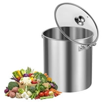 KFFKFF Stainless Steel Stockpot, 24 Quart Cooking Pot with Lid and Handles, Durable Commercial Grade Cookware, Sanded Finish, Ideal for Steaming, Boiling, or Frying, Silver