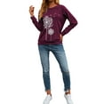 thumbnail image 5 of ZXZY Women Dandelion Graphic Print Round Neck Long Sleeve Pullover, 5 of 5