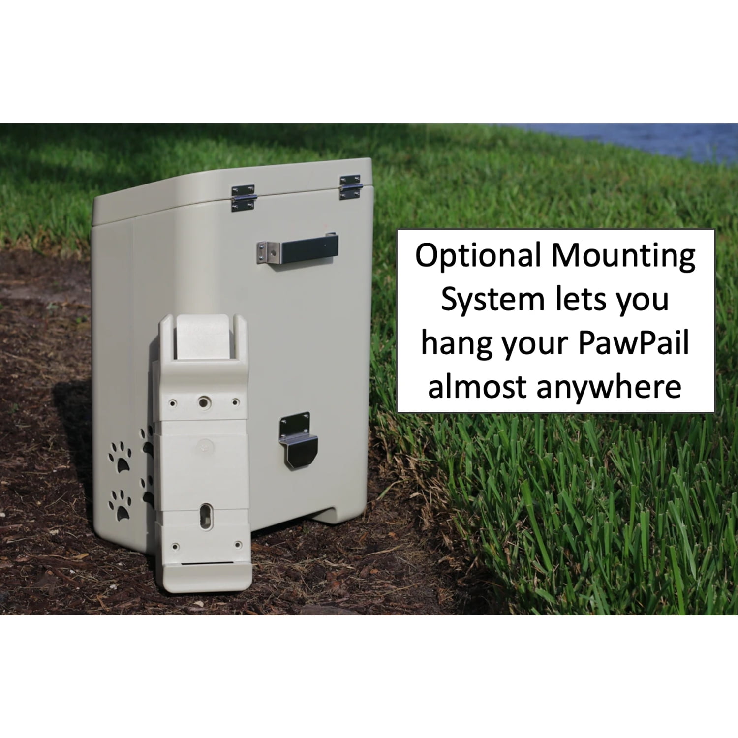 PawPail Dog Poop Trash Can, for Outdoor Use, Includes 200 Poop Bags for Dogs, Carbon Air Filter and DualVent Technology for Odor Control, UV & Weather Resistant Heavy Duty Waste Bin