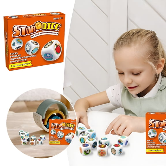 BESTSKY Story Dice Set 9 Colorful Storytelling Cubes for Education 54 Images Iconic Storytelling Game Dice