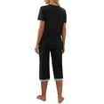 thumbnail image 7 of MINTREUS Women's Pajama Sets Short Sleeve Shirt and Capri Soft Pajama Sets with Pockets S-4XL, 7 of 7