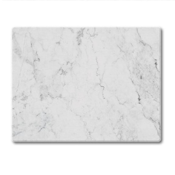 CounterArt White Marble Design 3mm Tempered Glass Cutting Board 10" by 8"