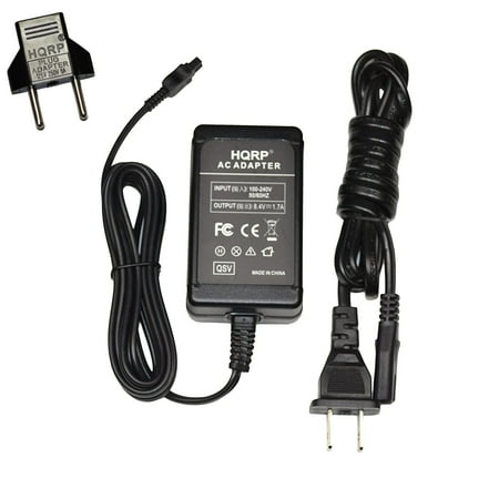 Camera Plug - HQRP Replacement AC Adapter / Charger for Sony HandyCam DCR-DVD650 / DCRDVD650 Camcorder with USA Cord & Euro Plug Adapter