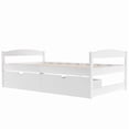 thumbnail image 6 of Twin Size Platform Bed with Two Drawers, Platform Bed with Storage, Wooden Twin Bed Frame (White), 6 of 6