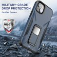 thumbnail image 3 of Heavy-Duty Phone Case with Kickstand for iPhone 16e/14/13 – Antimicrobial Shock-Absorbing Rugged Cover with Built-In Stand & Enhanced Grip, 3 of 6