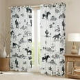 thumbnail image 2 of Western 30%-50% Blackout Curtains Black and White Sketch Curtains for Living Room 2 Panels 38"Wx45"L, 2 of 5
