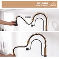 thumbnail image 2 of CASAINC Single Handle Kitchen Faucet with Pull Down Sprayer, Deck Mounted, Matte Black and Brushed Gold, 2 of 4