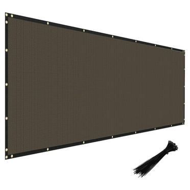 Privacy Fence Screen Heavy Duty Windscreen Fencing Mesh Fabric Shade Net Cover with Brass Grommtes for Outdoor Wall Garden Yard Pool Deck, 6'x7' Brown