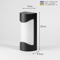 thumbnail image 5 of Aplique LED de pared para interior y exterior de 10 W, IP65, resistente al agua, aluminio antracita, iluminación decorativa, blanco cálido de 3000 K, para salón, dormitorio, pasillo y patio, color neg, 5 of 5