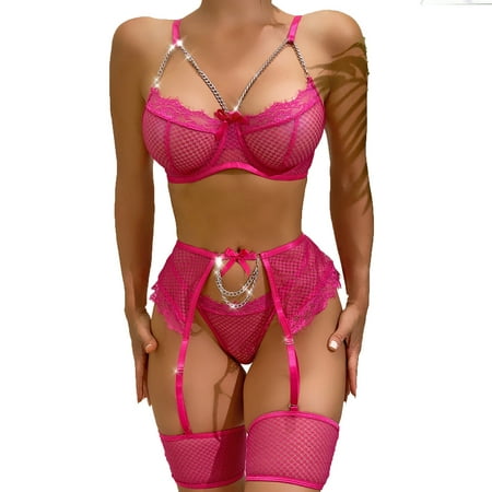 

Summer Savings Clearance! 2023 TUOBARR Lingerie for Women Underwear Tight Sexy Underwear Bra Steel Ring Sexy Underwear Set Hot Pink 10