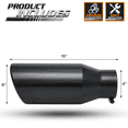 thumbnail image 3 of M-AUTO 4"Inlet 6"Outlet Stainless Steel Exhaust Muffler Tip Straight-Through Round Angle Cut Black 15"Roll Tip, 3 of 10
