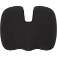 thumbnail image 3 of Lorell Butterfly-Shaped Seat Cushion - 17.50" x 15.50" - Fabric, Memory Foam, Silicone - Butterfly - Comfortable, Ergonomic Design, Durable, Machine Washable, Zippered, Anti-slip - Black - 1Each, 3 of 7
