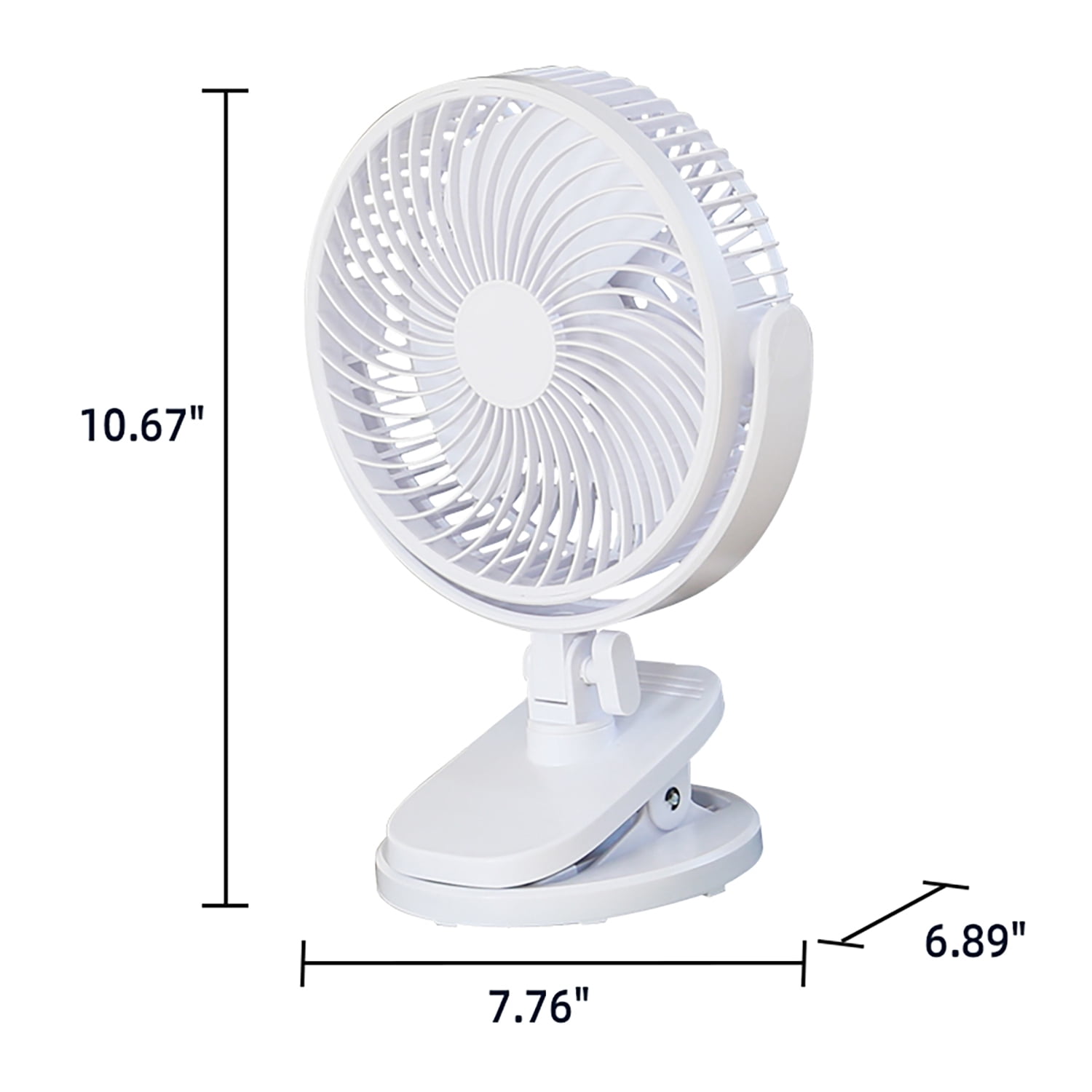Mainstays 6" 2-speed Personal Desktop and Clip Fan, Adjustable Rotates 360°, White, Model#FN1868NW