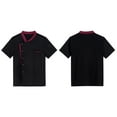 thumbnail image 3 of YONGHS Men's Chef Coat Kitchen Canteen Jacket Uniform with Pocket M-4XL A Black XL, 3 of 7