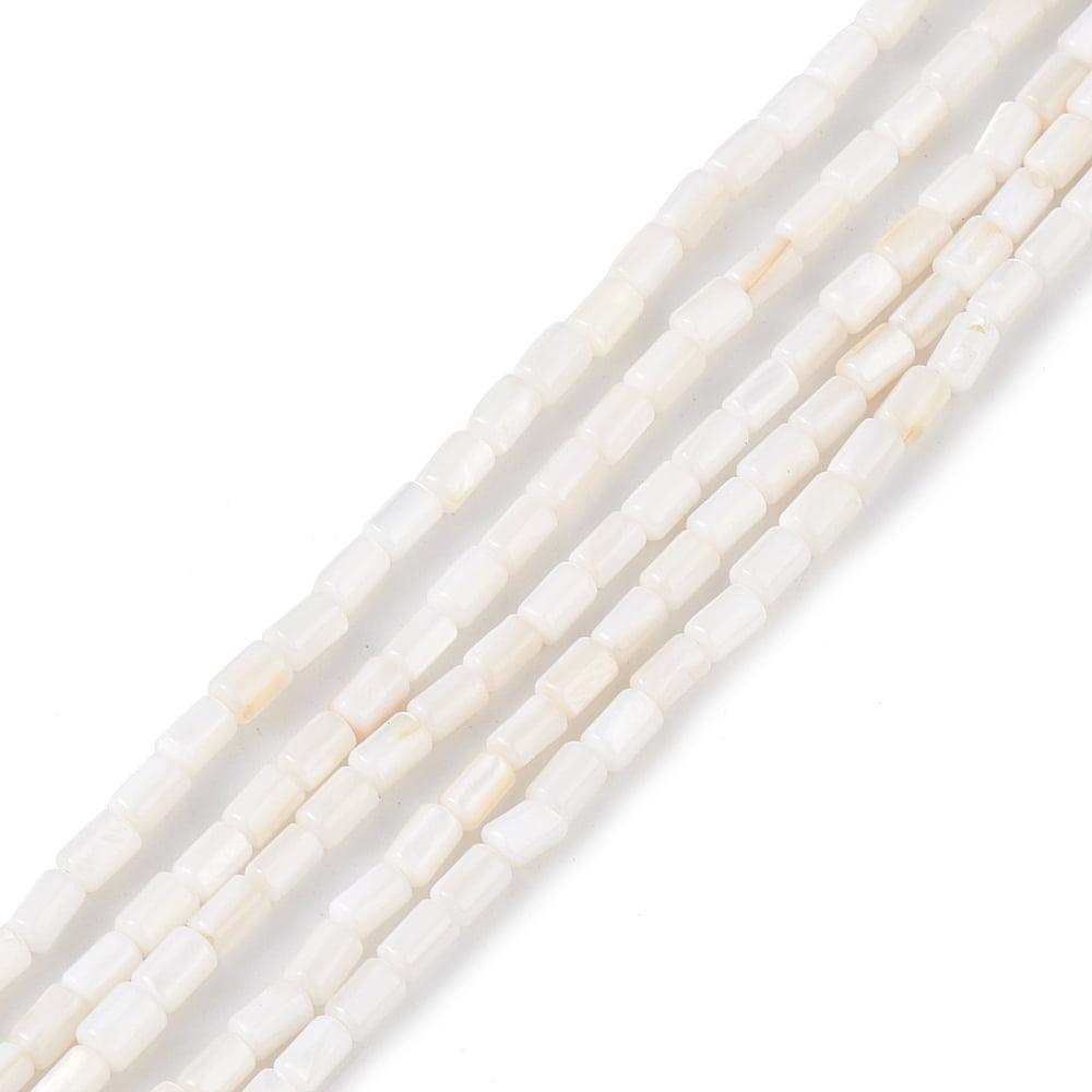 Natural Freshwater Shell Dyed Beads Strands Column Sea Green 4.8x3mm Hole: 0.8mm 78pcs/strand 14.96inch(38cm)
