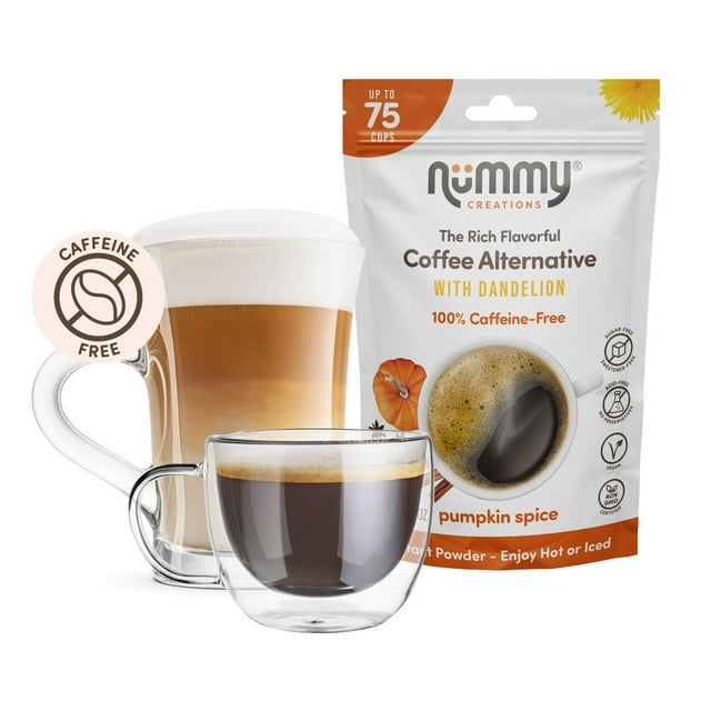 Nummy Creations Pumpkin Spice Instant Chicory & Dandelion Coffee Alternative, Caffeine-Free, 150g