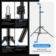 Neewer Metal Light Stand - 3-6.6ft Adjustable, 17.6lb Load for Softboxes/Reflectors/Umbrellas