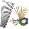 thumbnail image 1 of Bamboo Tunisian Crochet Hook Set with Cable, 23-Piece Knitting Tool Kit, 3-10mm Carbonized Needle & Bead for Crafting Projects, 1 of 5