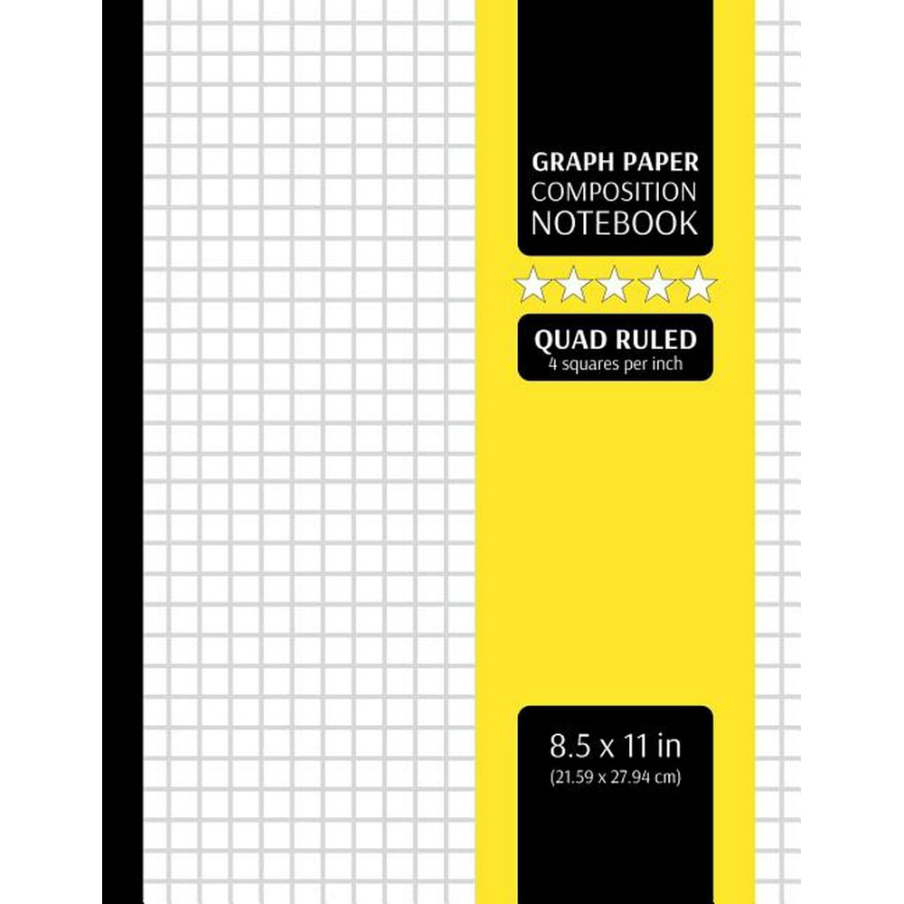 Graph Paper Composition Notebook Grid Graphing Paper, 4x4 Quad Ruled