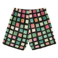 thumbnail image 7 of FORMRS Boys Swim Trunks Quick Dry Mesh Liner Boardshorts Sizes XS-XL, Green Block Pattern, 7 of 7