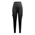 thumbnail image 4 of Women High Waist Cargo Leggings Seamless Workout Leggings Tummy Control Yoga Pants with Pocket Gyujnb,Size:L, 4 of 5