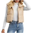 thumbnail image 1 of Tawop Vest Woman Puffer Vest Cropped Quilted Vest Hoodless Winter Yellow Vest 2XL, 1 of 6
