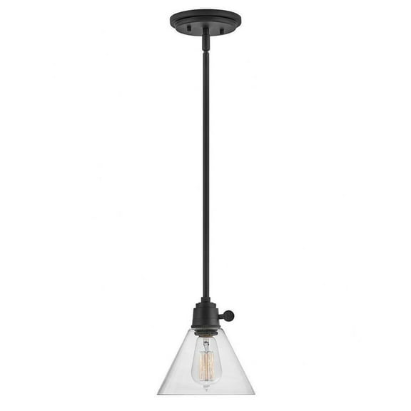 1 Light Small Pendant in Transitional Style 7.75 inches Wide By 8.25 inches High-Black Finish-Clear Shade Color Bailey Street Home 81-Bel-4442127
