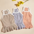 thumbnail image 3 of Striped Pattern Pet Skirt - Ruffle Design Polyester Outdoor Summer Dog Cat Sling Dress - Pet Supplies, 3 of 8