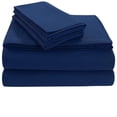 thumbnail image 1 of Tribeca Living Flsoedss Juego De Sábanas De Franela Sólida De Lujo Con Bolsillo Profundo, Color Azul Oscuro, 1 of 8