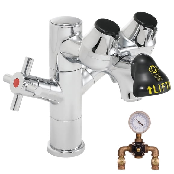 Speakman SEF-1850-TW Eyesaver Single-Post Laboratory Faucet with Integrated Emergency Eyewash and Thermostatic Mixing Valve