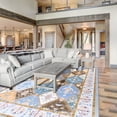 thumbnail image 3 of Jamfeel Boho Rugs for Living Room Floral Printed Area Rugs Soft Low Pile Carpet for Bedroom Kitchen Blue 6'x9', 3 of 7