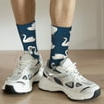 thumbnail image 6 of Pofeuu White Swam Print Crew Socks, Adult Running Hiking Socks for Youth and Adult, 6 of 6