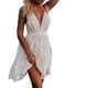 thumbnail image 2 of Txlixc Vestido bohemio sin mangas de verano femenino con cuello en V profundo y hombros expuestos, vestido de sol de playa con flores de encaje femenino vestido de cintura alta Txlixc  moda, 2 of 8