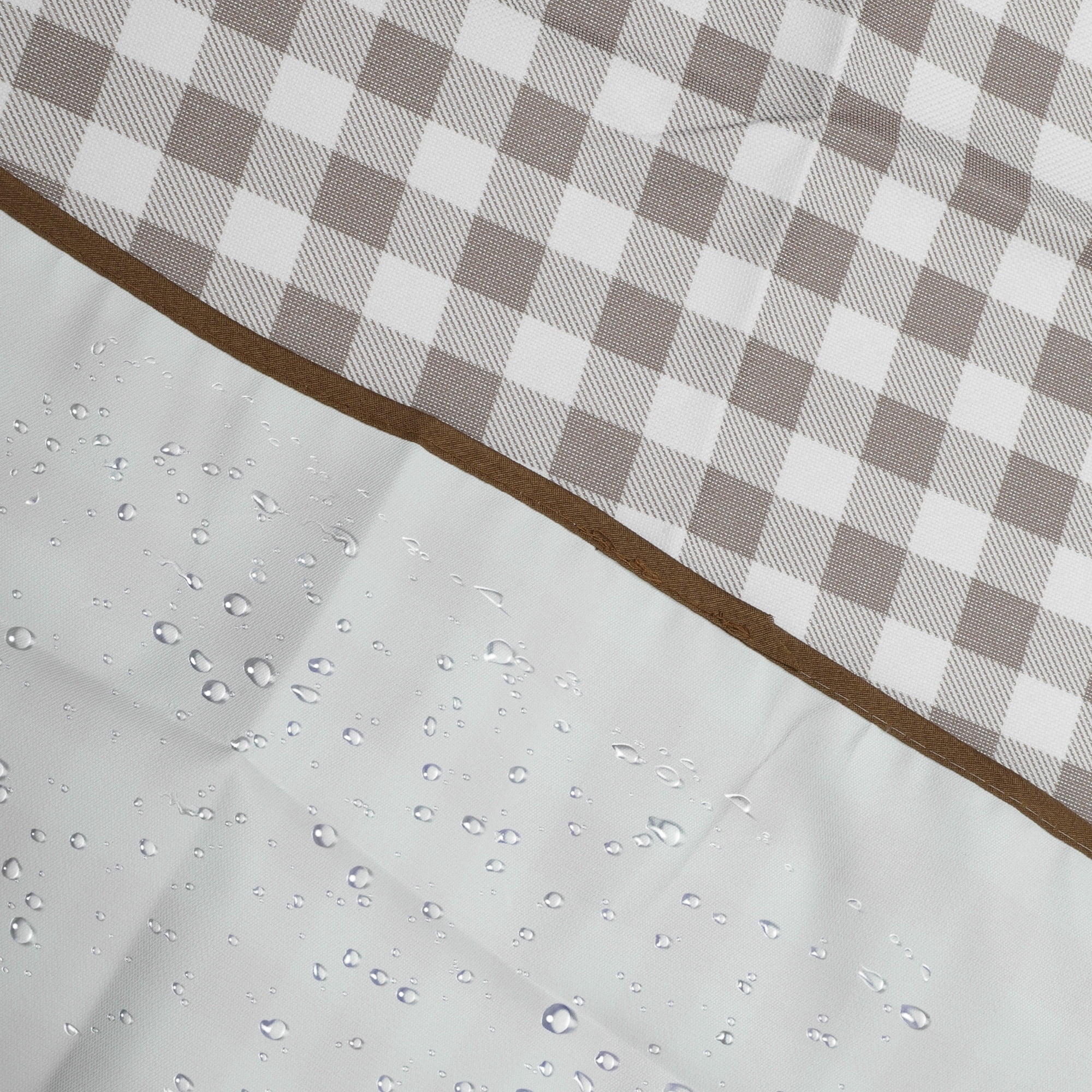 Unique Bargains Picnic Blanket Waterproof Beach Mat Lightweight with Handle Brown White
