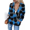 thumbnail image 2 of Chandail en Molleton Chat Citrouille Pull Col Rond Halloween pour Femmes Manches Longues Décontracté Ample, 2 of 7