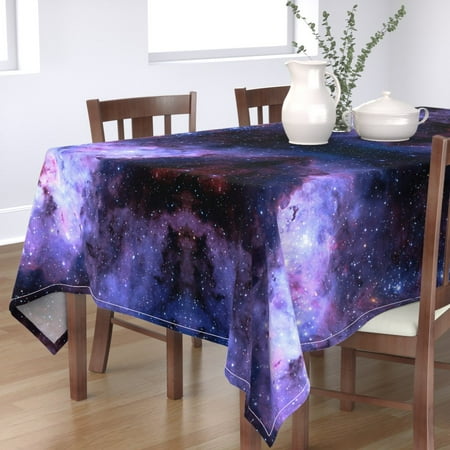 

Cotton Sateen Tablecloth 70 x 144 - Carina Nebula Purple Galaxy Sky Cosmos Stars Galactic Cosmic Space Dark Photographic Print Custom Table Linens by Spoonflower