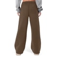 thumbnail image 4 of Sweatpants for Women Elastic High-Waisted Lace-Up Casual Solid Color Wide-Leg Yoga Pants,Pants for Women Brown S, 4 of 6