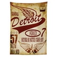thumbnail image 3 of Ambesonne Detroit Tablecloth Rectangular Table Cover, Vintage Michigan Auto, 60"x90", Pale Yellow Burgundy, 3 of 4