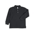 thumbnail image 3 of Leveret Boys Long Sleeve Cotton Polo Shirt Dark Grey 6 Year, 3 of 3
