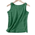 thumbnail image 7 of WTXUE Cotton Linen Tank Tops V Neck Sleeveless Plus Size Vest Tunic Tank Tops Fashion Tops Lightweight Tops Loose Casual Fashion Shirt Linen Sleeveless Shirts Cotton Linen Blouse Work Tops Green L, 7 of 7